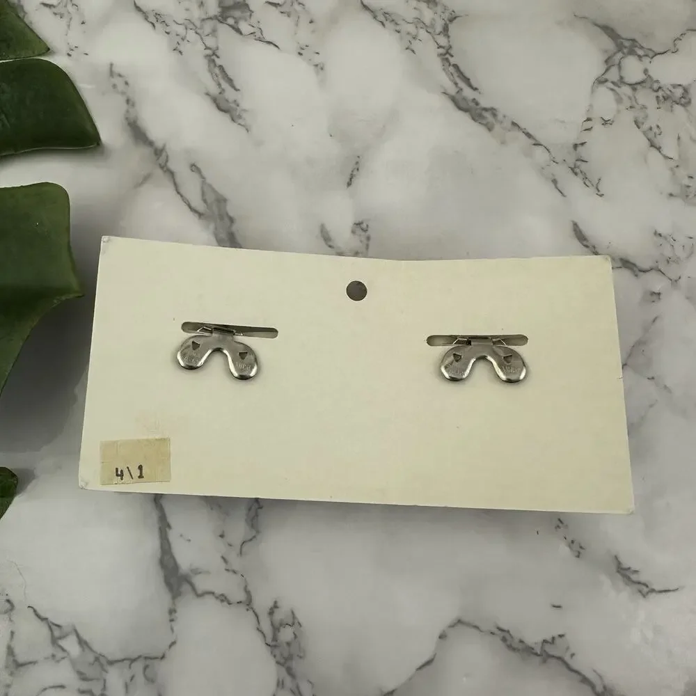 Nordstom Musi Vintage 90s Shoe Bows Clip On New White Vinyl Wide